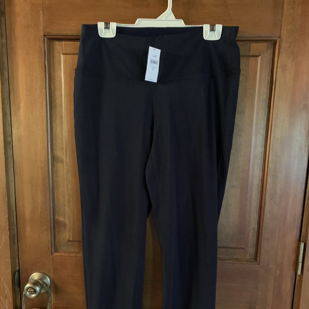 NWT $89 J.Jill Navy blue roll hem boyfriend pants ST SMALL TALL